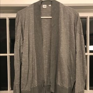 Grey and White Stripe Cardigan